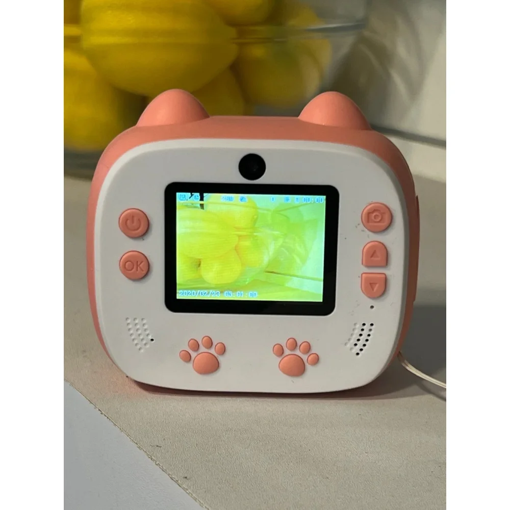 Kids Instant Print Camera, 2in Screen Dual Lens Selfie Camera